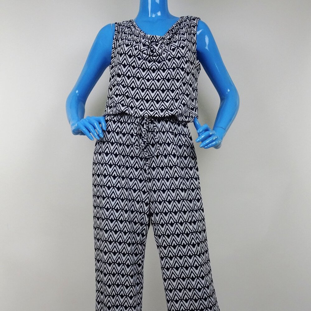 EnFocus Studio Slimming Jumpsuit 10 M Pant Romper Tribal Sleeveless Geometric - Picture 2 of 5